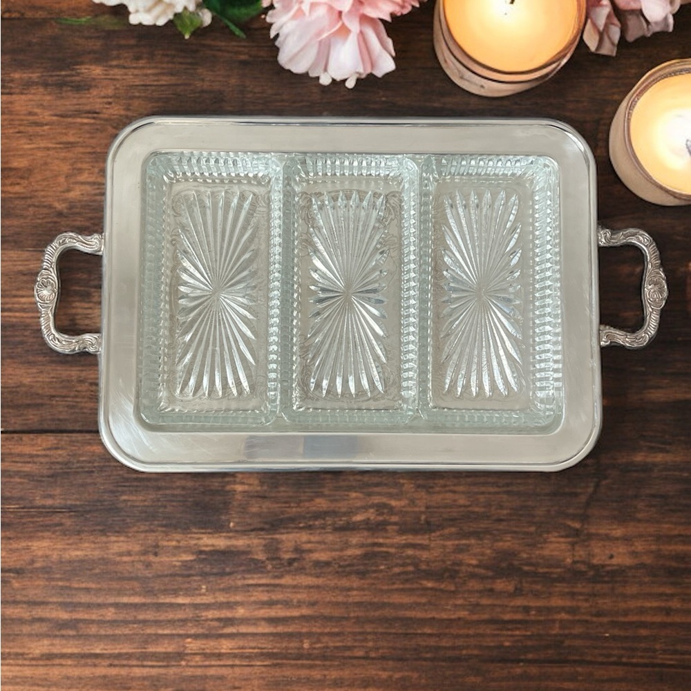 Vintage Leonard Silver Appetizer Tray
